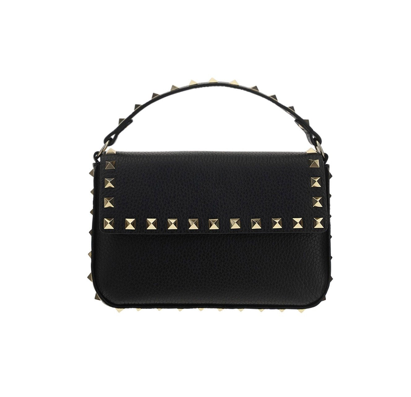 VALENTINO GARAVANI Rockstud Mini Pouch Black Leather Shoulder Bag