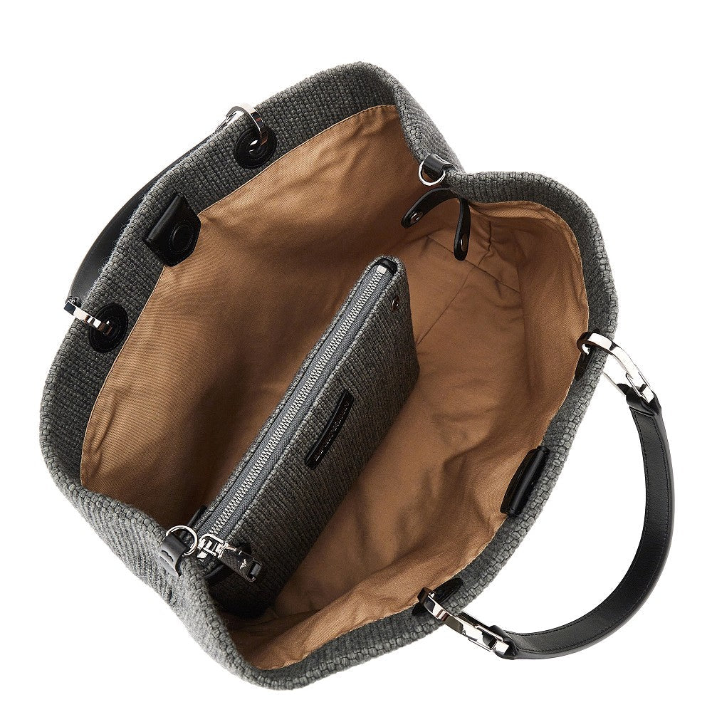 wool-blend medium shopping bag
