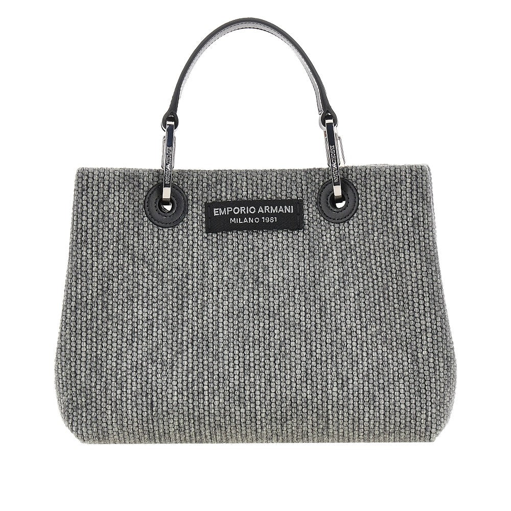 wool-blend small shopping bag