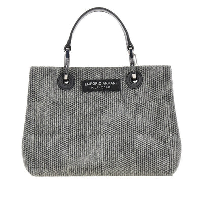 wool-blend small shopping bag
