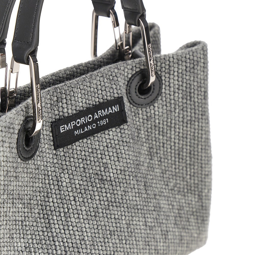 wool-blend small shopping bag