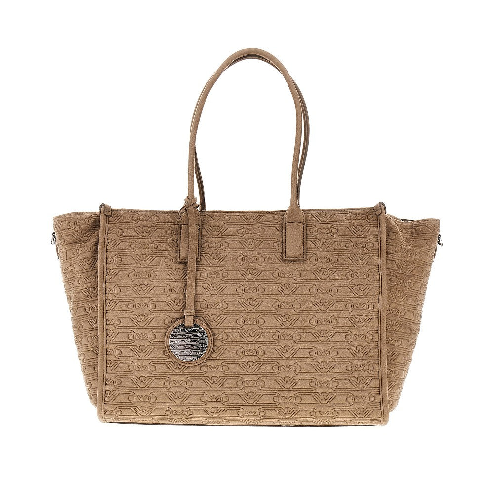 EMPORIO ARMANI OS faux suede leather medium shopping bag