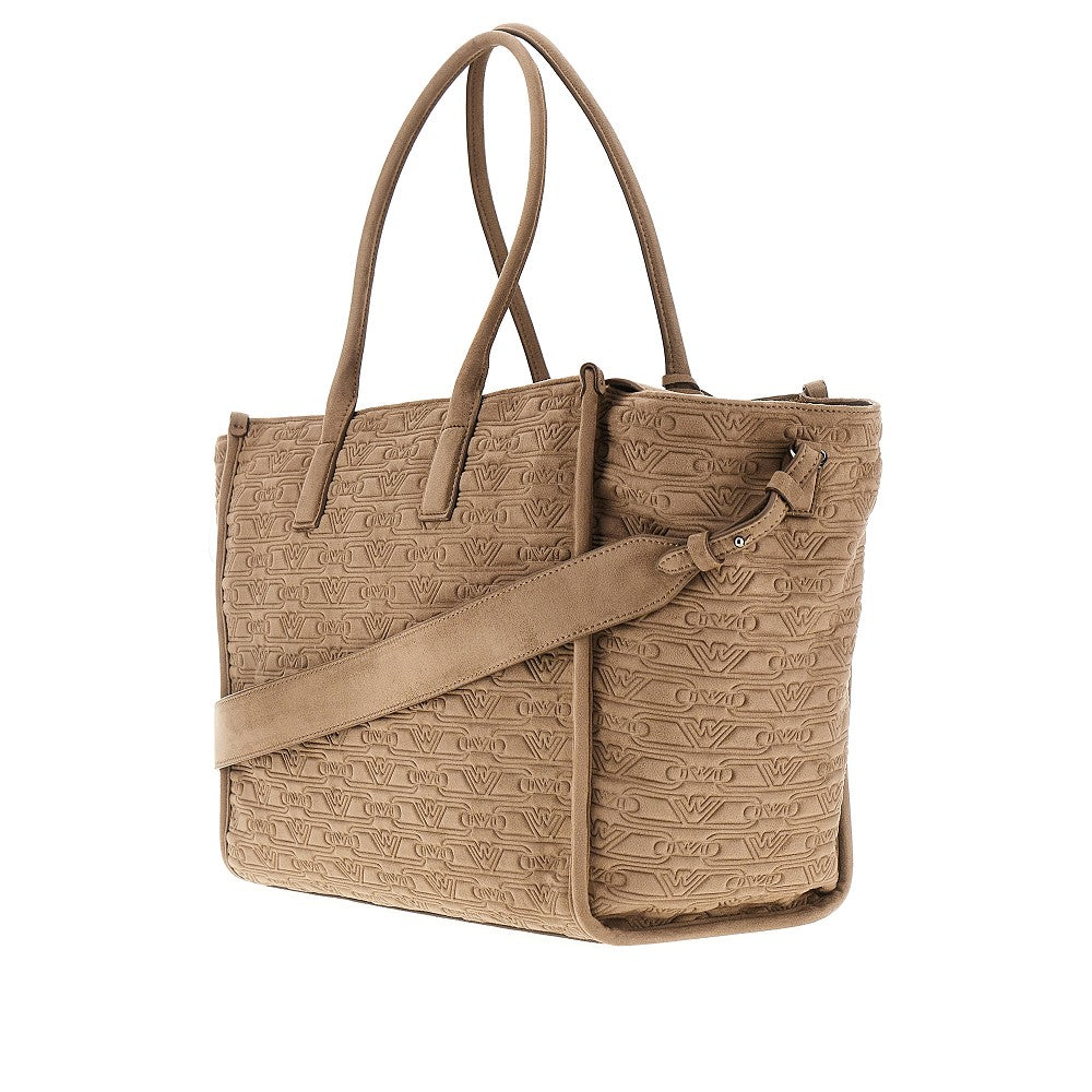 EMPORIO ARMANI OS faux suede leather medium shopping bag