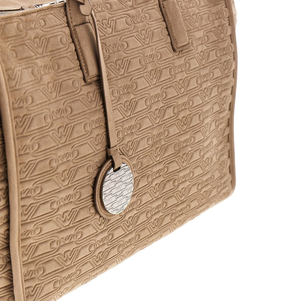 EMPORIO ARMANI OS faux suede leather medium shopping bag