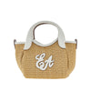 synthetic raffia mini shopping bag