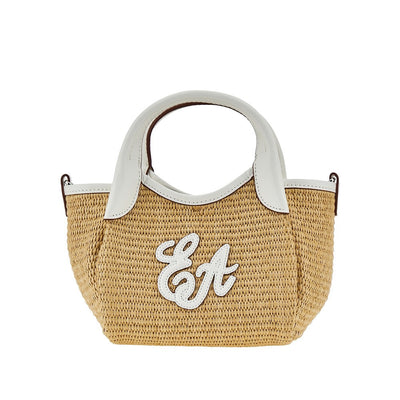 synthetic raffia mini shopping bag