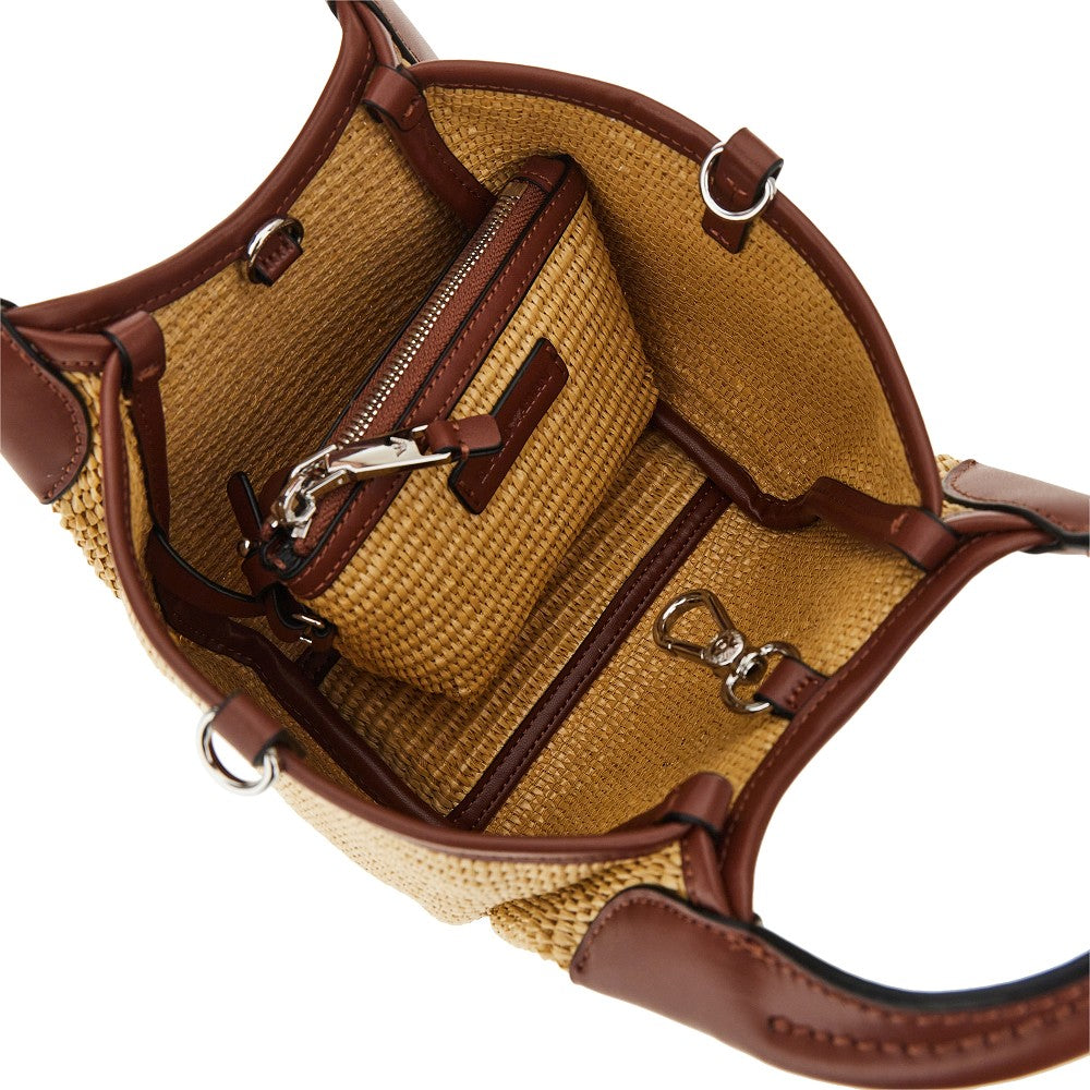synthetic raffia mini shopping bag