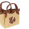 synthetic raffia mini shopping bag