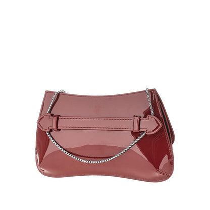 EMPORIO ARMANI OS patent faux leather clutch