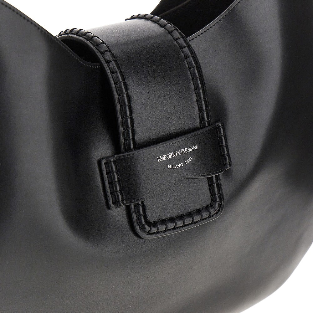 EMPORIO ARMANI OS leather large hobo bag