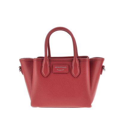 EMPORIO ARMANI OS faux grained leather small shopping bag