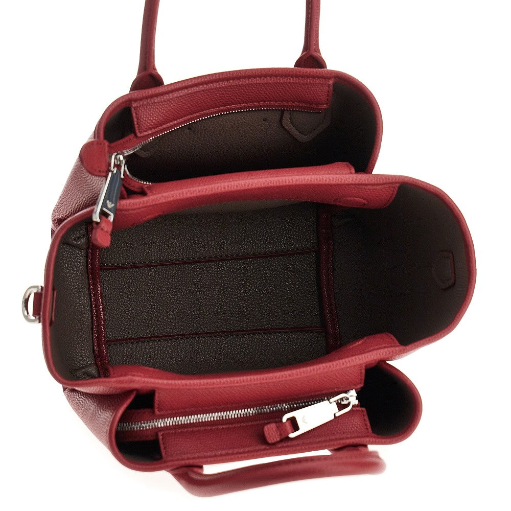 EMPORIO ARMANI OS faux grained leather small shopping bag