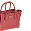 faux grained leather small shopping bag