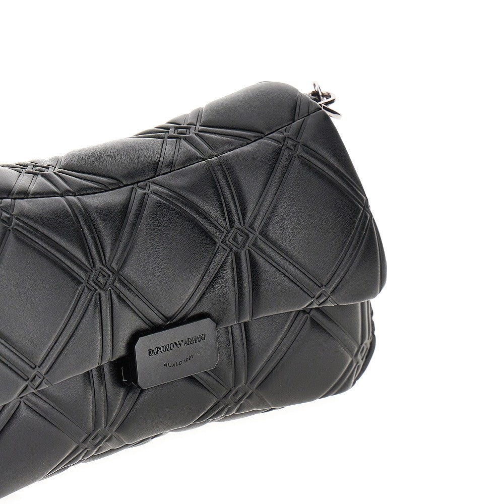 EMPORIO ARMANI OS faux nappa leather medium crossbody bag