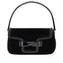 EMPORIO ARMANI OS velvet and patent leather shoulder bag
