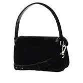 EMPORIO ARMANI OS velvet and patent leather shoulder bag