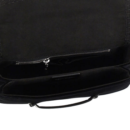 EMPORIO ARMANI OS velvet and patent leather shoulder bag