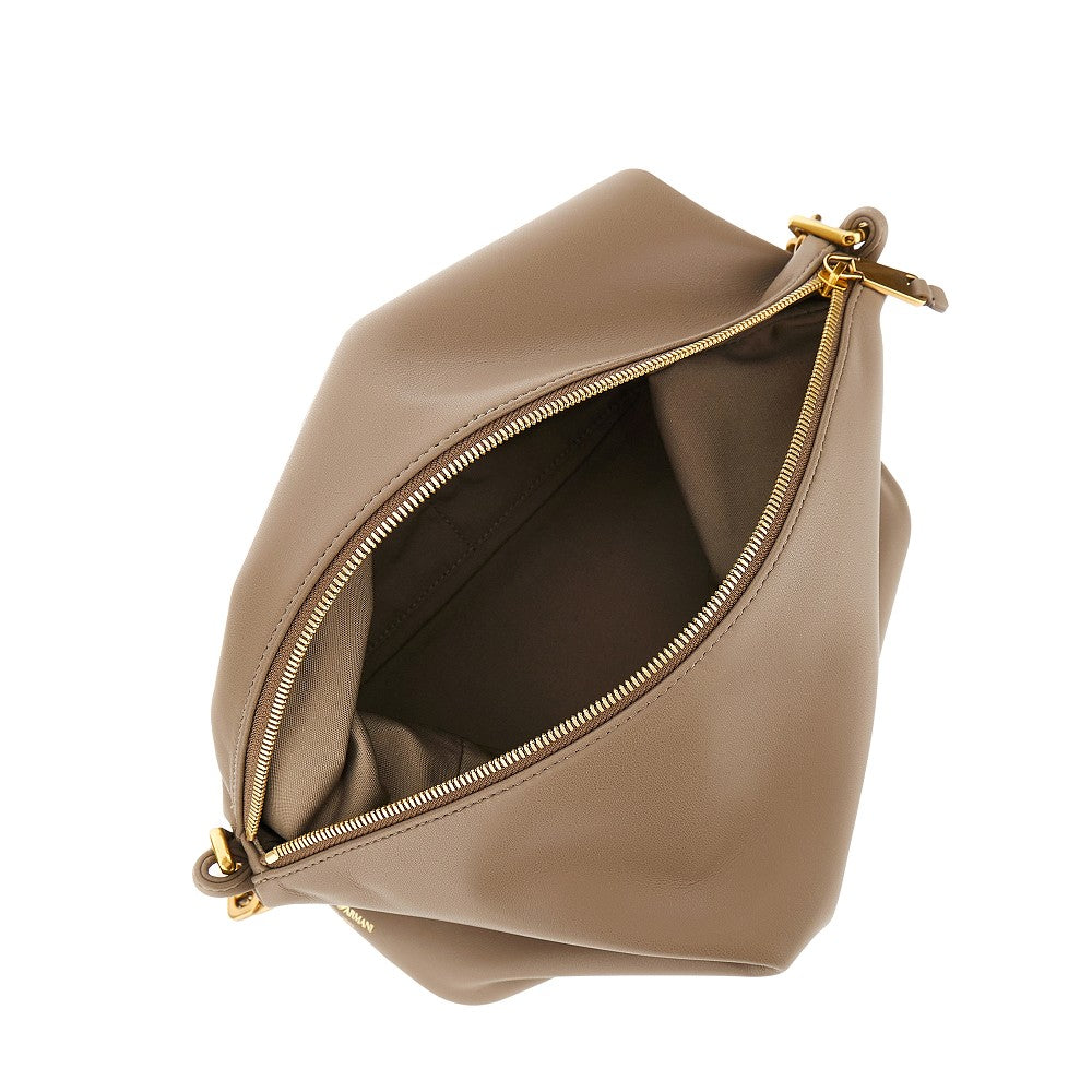 EMPORIO ARMANI OS nappa leather medium hobo bag with chain