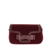 EMPORIO ARMANI OS velvet and faux patent leather clutch