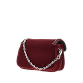 EMPORIO ARMANI OS velvet and faux patent leather clutch