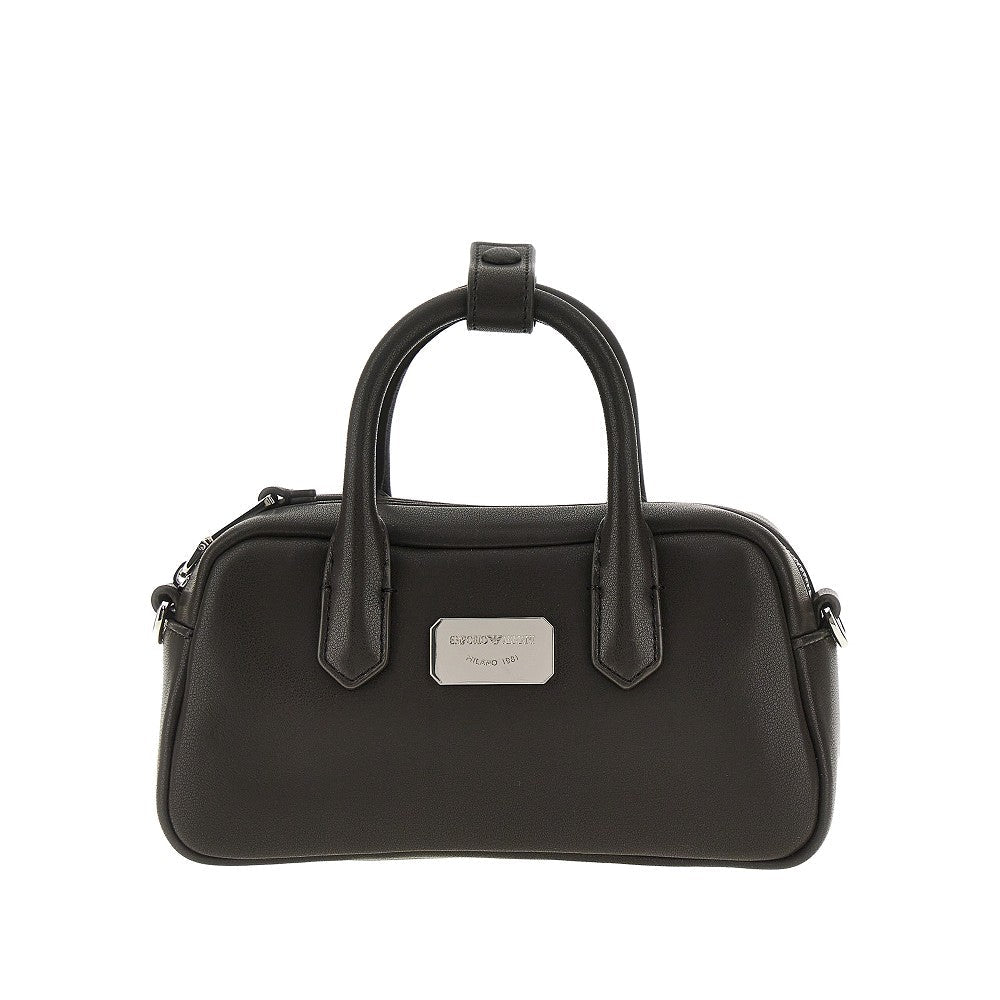 EMPORIO ARMANI OS nappa leather mini bowling bag
