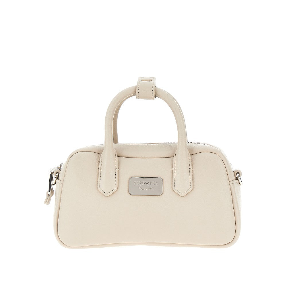 EMPORIO ARMANI OS nappa leather mini bowling bag