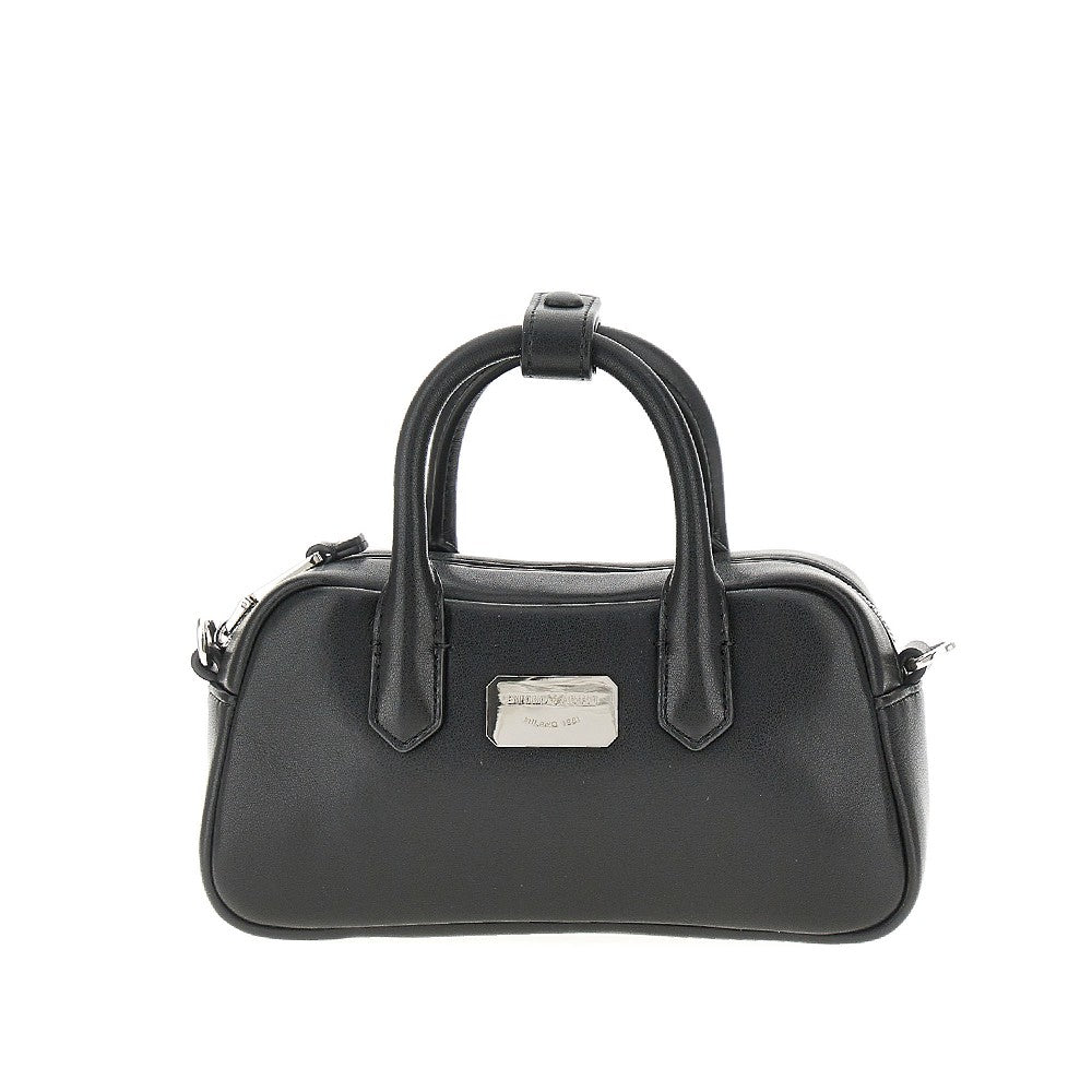 EMPORIO ARMANI OS nappa leather mini bowling bag