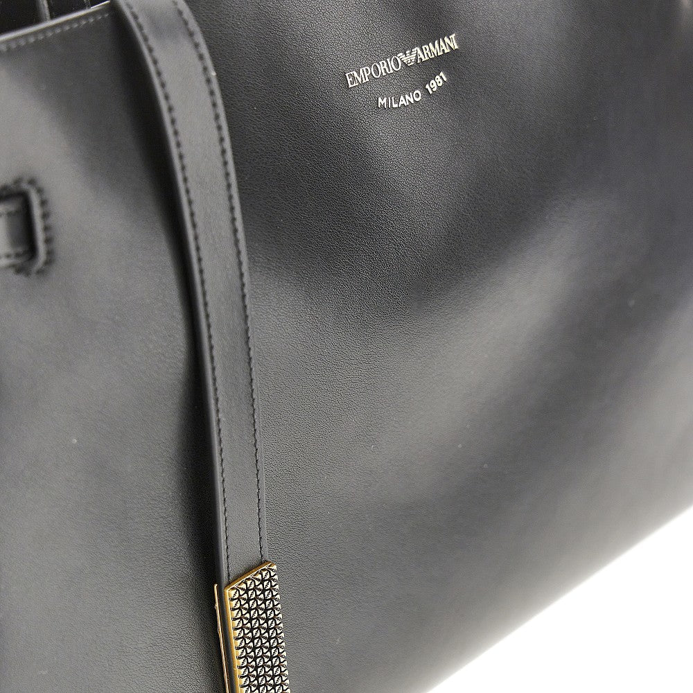 EMPORIO ARMANI OS leather shopping bag