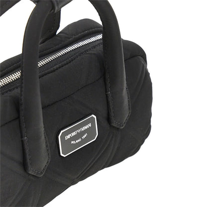 EMPORIO ARMANI OS embossed nylon mini bowling bag
