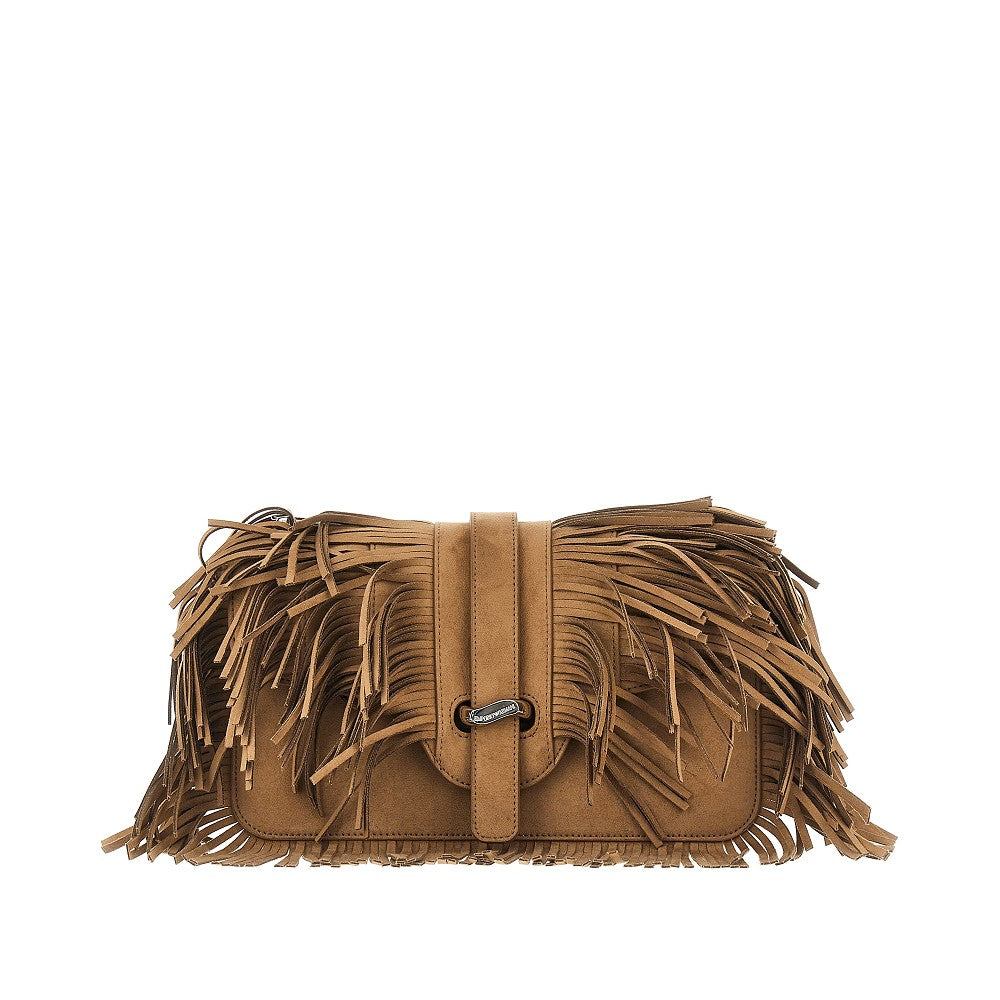 faux suede leather bag with fringes