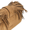 faux suede leather bag with fringes
