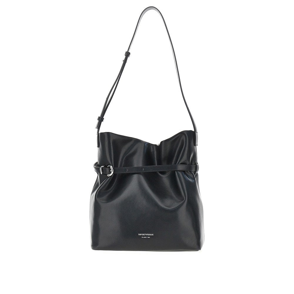 EMPORIO ARMANI OS leather medium bucket bag