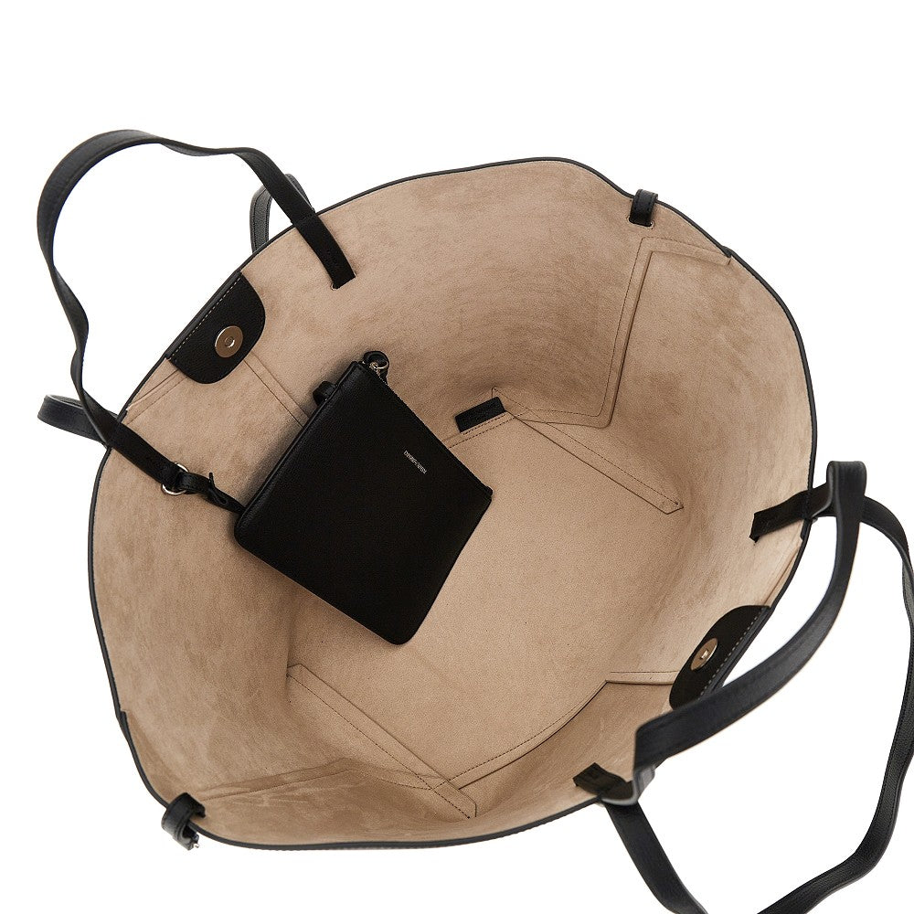 emporio armani 1981 leather shopping bag