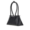 leather shoulder bag with lettering logo