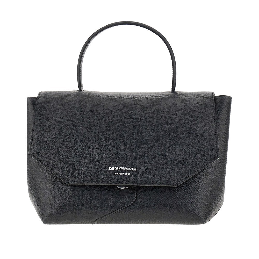 emporio armani 1981 top-handle leather bag