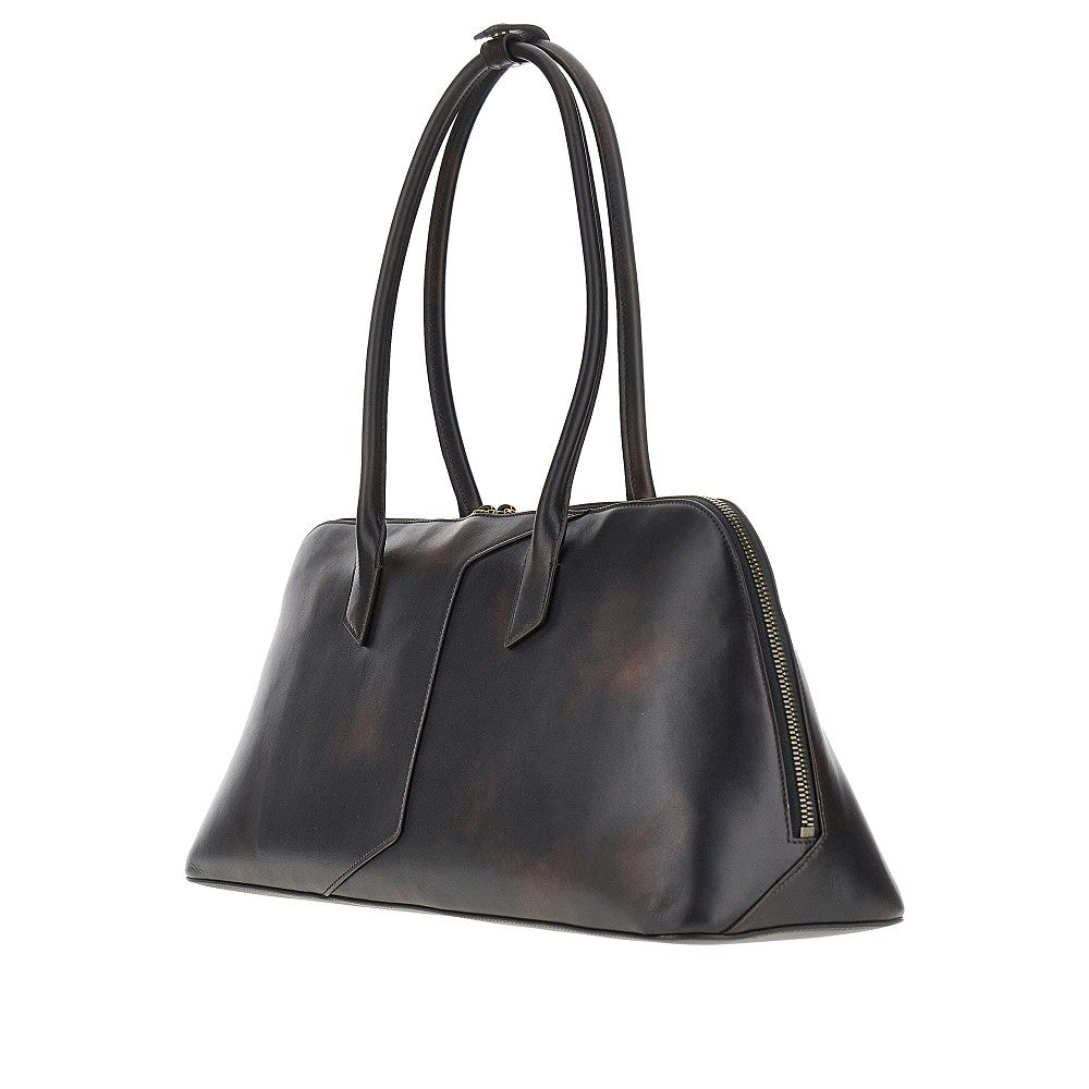 old effect leather shoulder bag