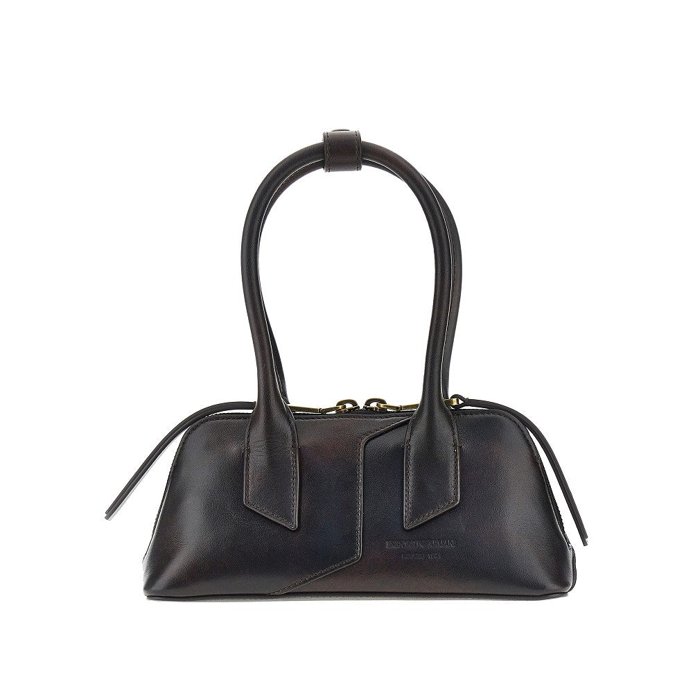 EMPORIO ARMANI OS old effect leather mini bag