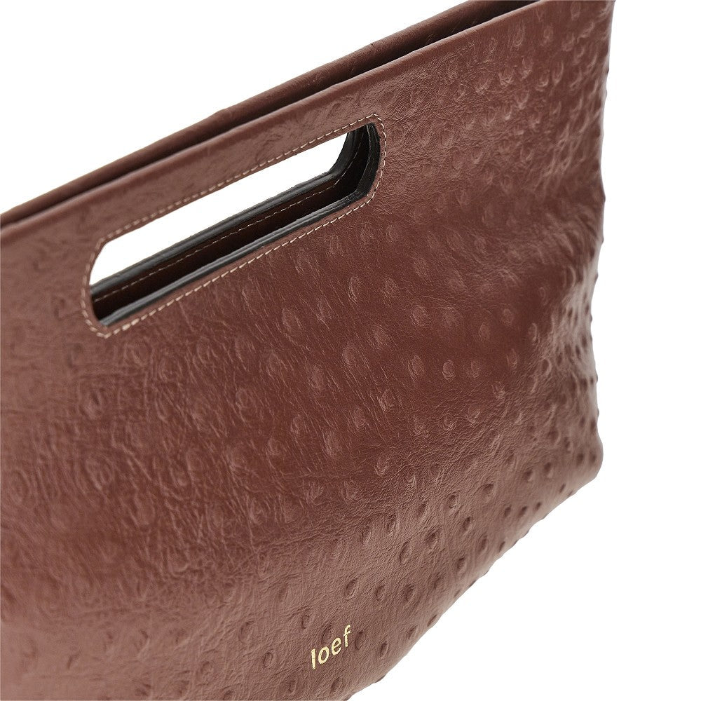 ostrich-print leather dalia bag