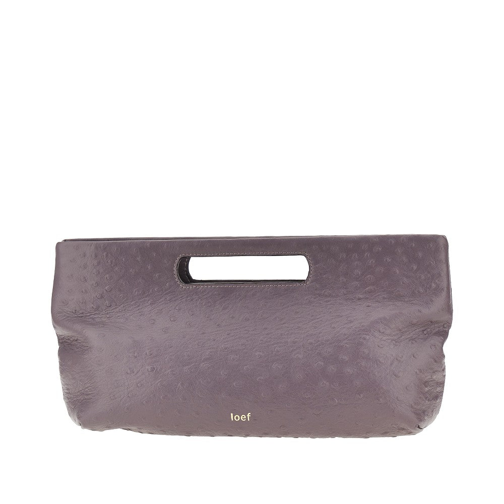 ostrich-print leather dalia bag