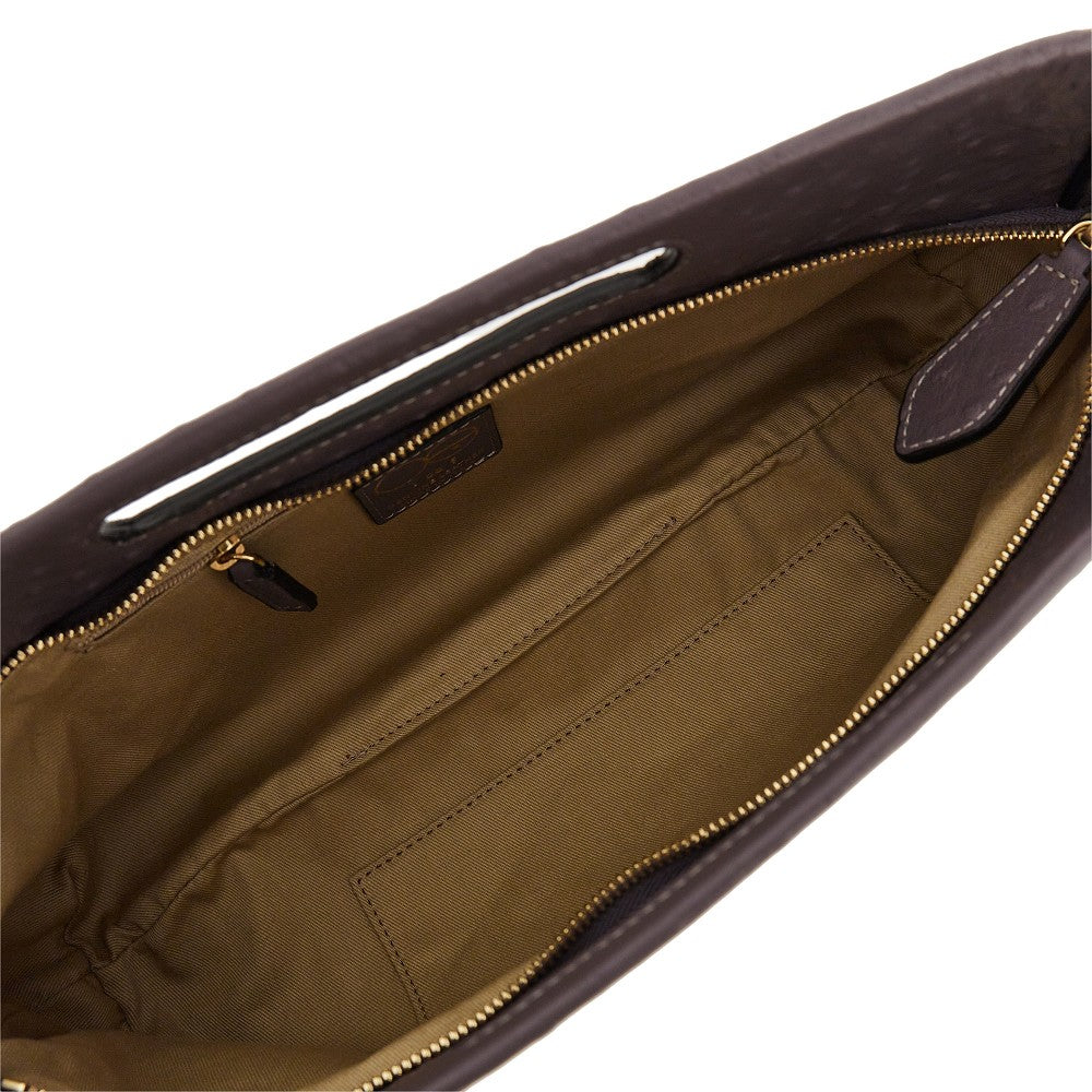 ostrich-print leather dalia bag