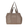 grained leather daisy shopping bag
