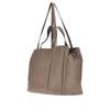 grained leather daisy shopping bag