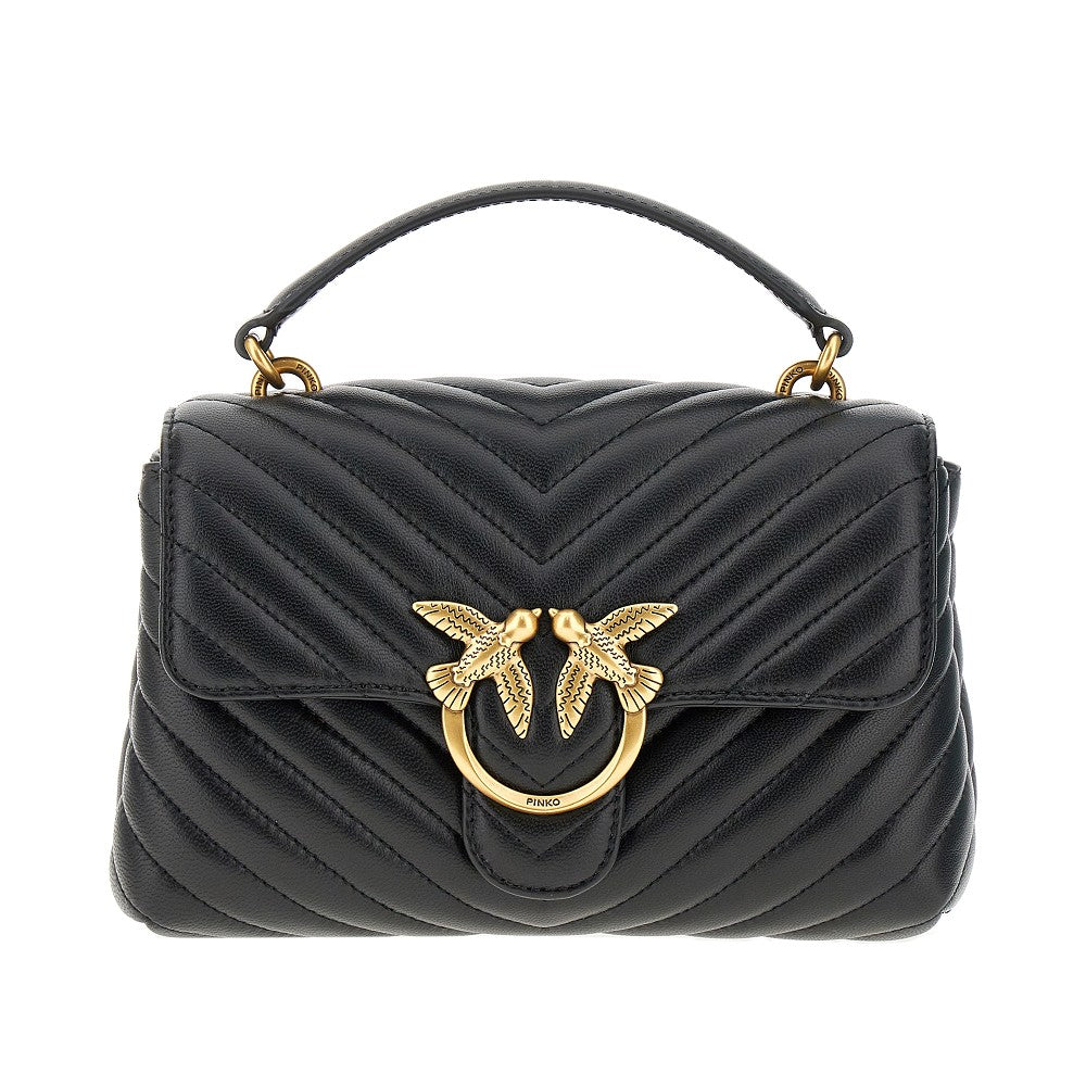 PINKO OS chevron nappa leather mini love lady puff bag