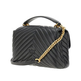 PINKO OS chevron nappa leather mini love lady puff bag