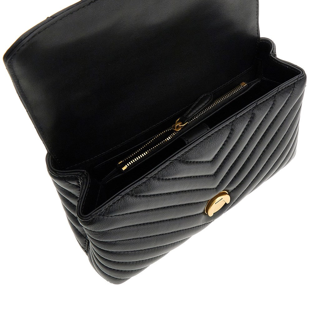 PINKO OS chevron nappa leather mini love lady puff bag