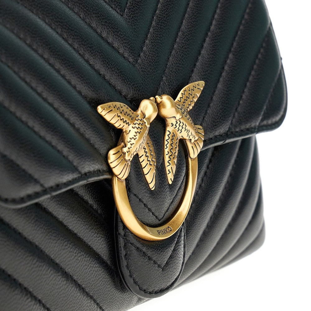 PINKO OS chevron nappa leather mini love lady puff bag