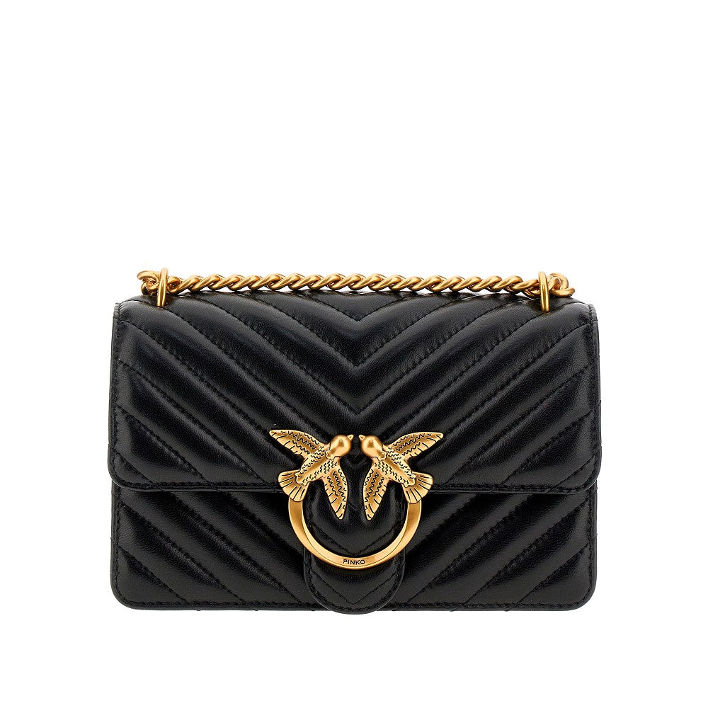 PINKO OS chevron leather mini love one bag