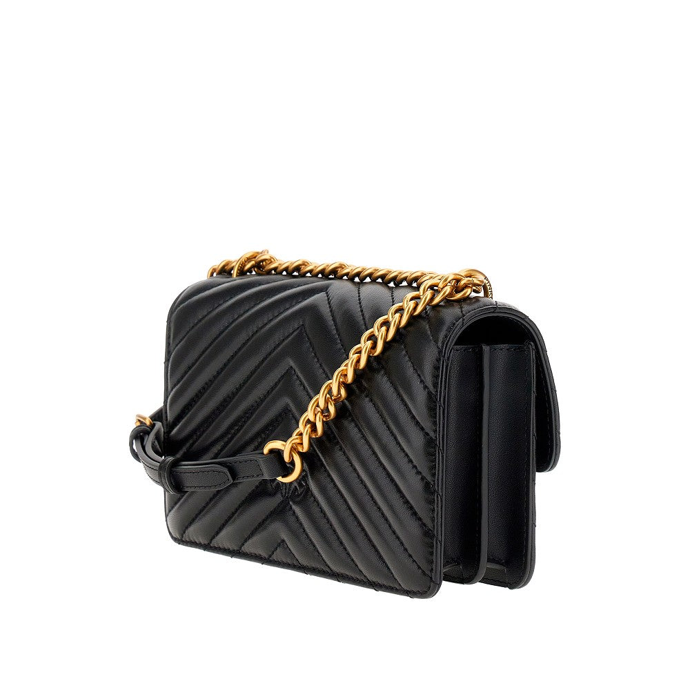 PINKO OS chevron leather mini love one bag