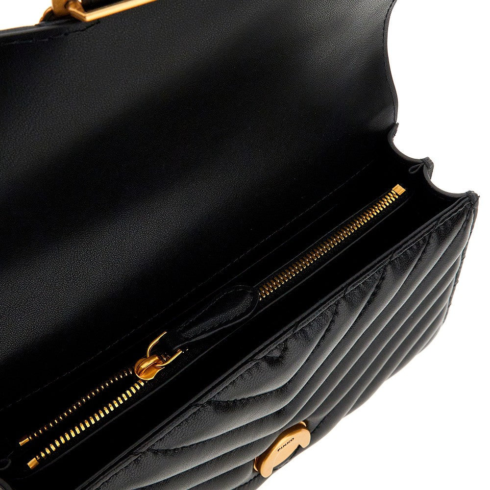 chevron leather mini love one bag
