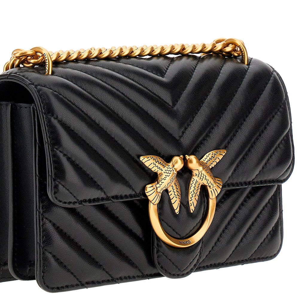 chevron leather mini love one bag